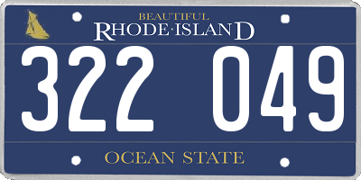 RI license plate 322049