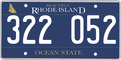 RI license plate 322052