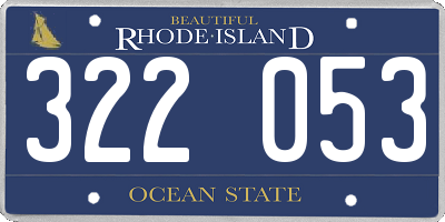 RI license plate 322053