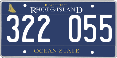RI license plate 322055