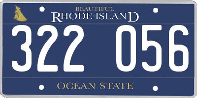 RI license plate 322056