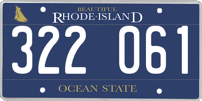 RI license plate 322061