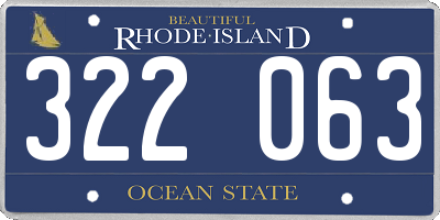 RI license plate 322063