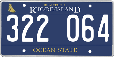 RI license plate 322064