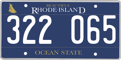 RI license plate 322065