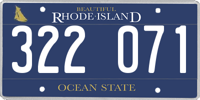 RI license plate 322071