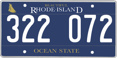 RI license plate 322072