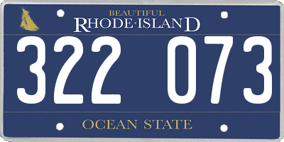 RI license plate 322073