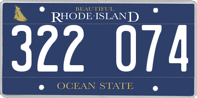 RI license plate 322074