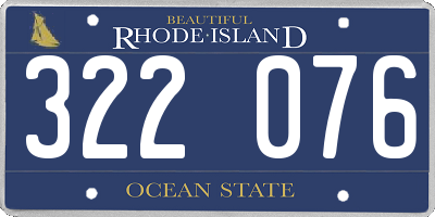 RI license plate 322076