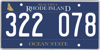 RI license plate 322078