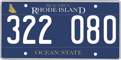 RI license plate 322080