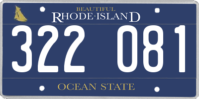 RI license plate 322081