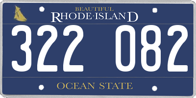RI license plate 322082