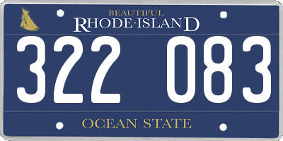 RI license plate 322083