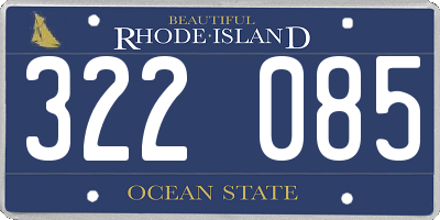 RI license plate 322085