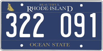RI license plate 322091
