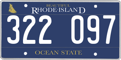 RI license plate 322097