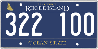 RI license plate 322100