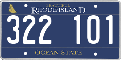 RI license plate 322101
