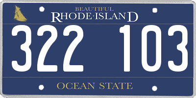 RI license plate 322103