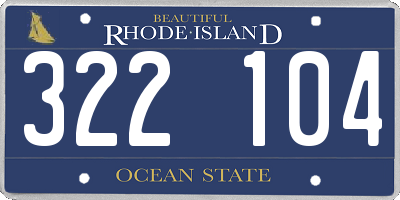 RI license plate 322104