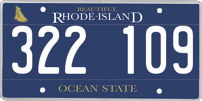 RI license plate 322109