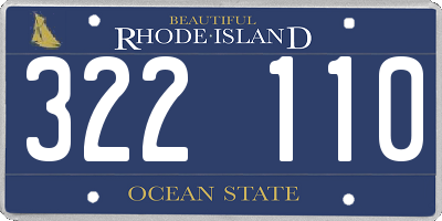 RI license plate 322110