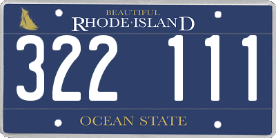 RI license plate 322111