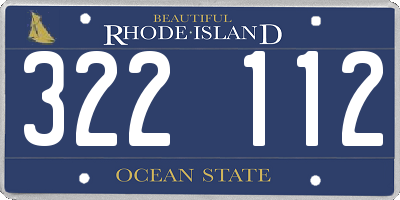 RI license plate 322112