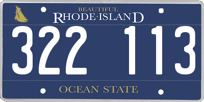 RI license plate 322113