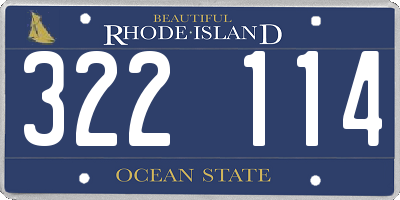 RI license plate 322114
