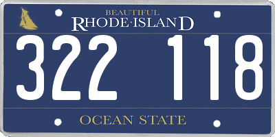 RI license plate 322118