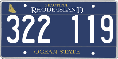 RI license plate 322119