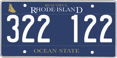 RI license plate 322122