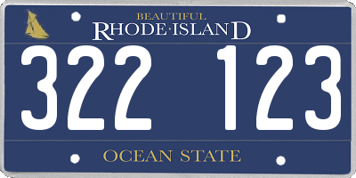 RI license plate 322123