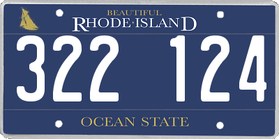RI license plate 322124
