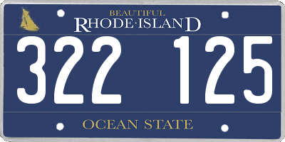 RI license plate 322125