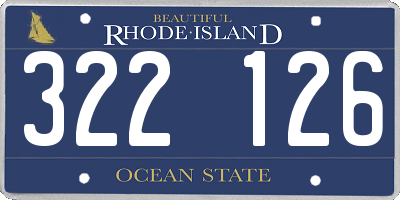 RI license plate 322126