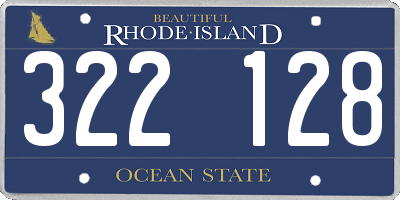 RI license plate 322128