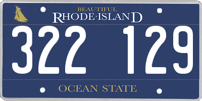 RI license plate 322129