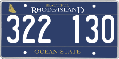 RI license plate 322130