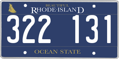 RI license plate 322131