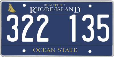 RI license plate 322135