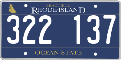 RI license plate 322137