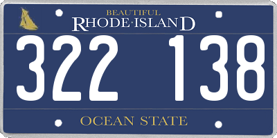 RI license plate 322138