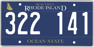 RI license plate 322141