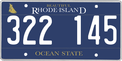 RI license plate 322145