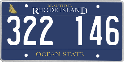 RI license plate 322146