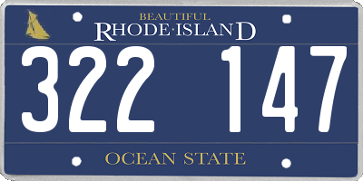 RI license plate 322147